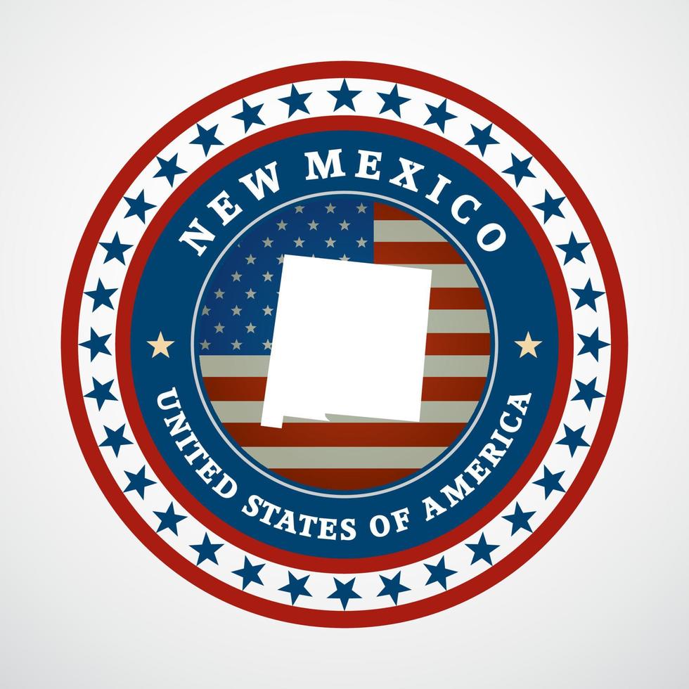 Label with map of New Mexico, vector