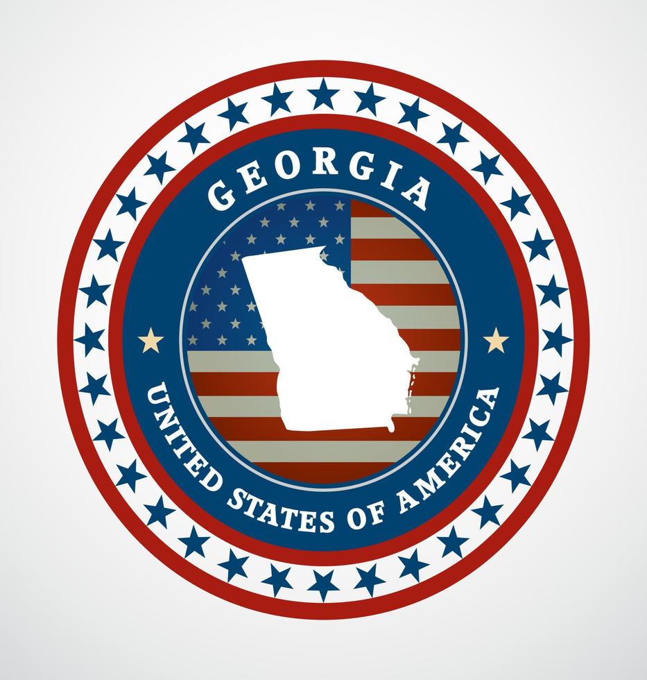 Label with map of Georgia, vector