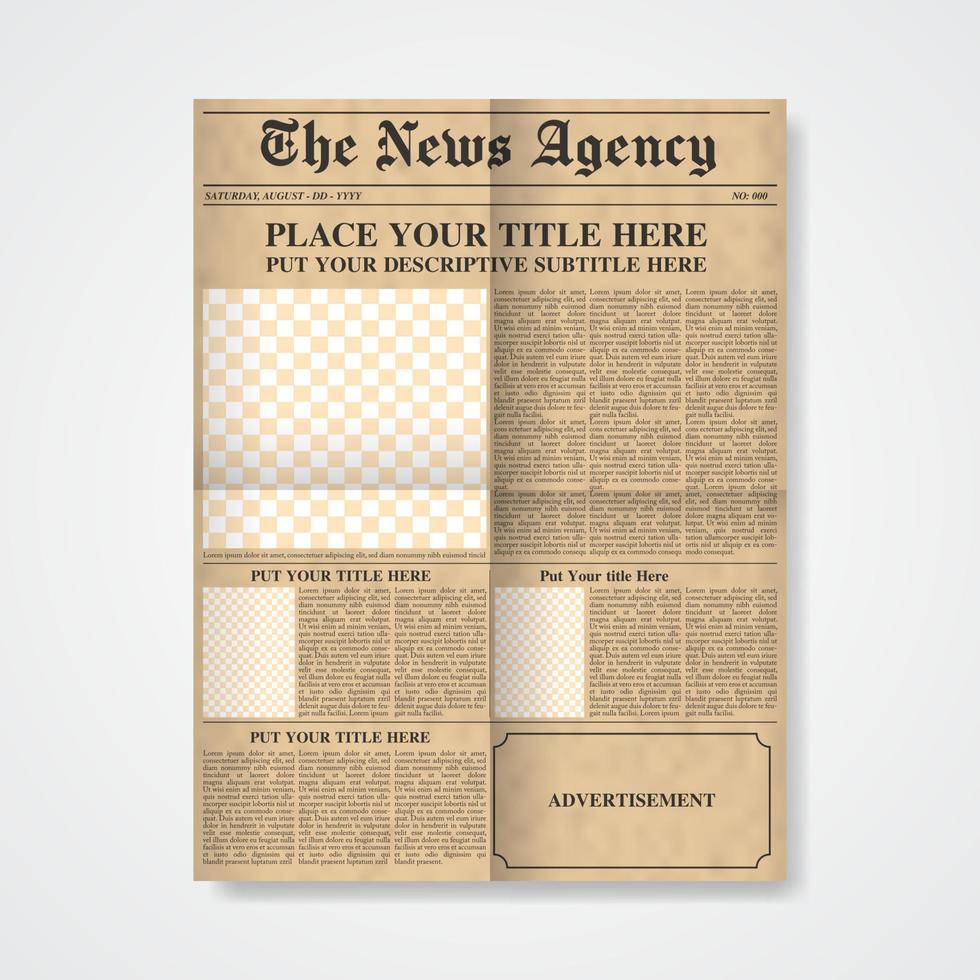 Vertical Vintages Newspaper design on isolated background vector