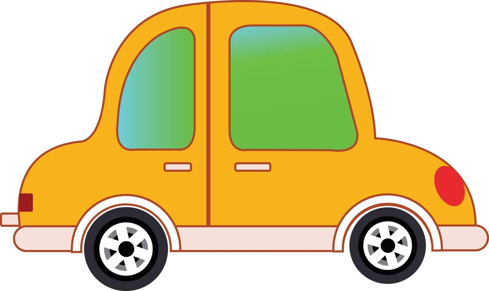 Yellow Cartoon Car for Animation. Sedan car, universal car, hatchback, SUV Car, automobile and taxi. vector