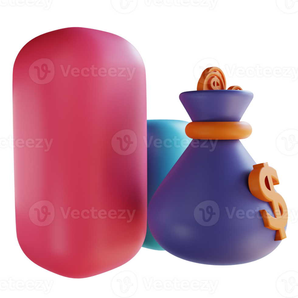 3D illustration money capex png
