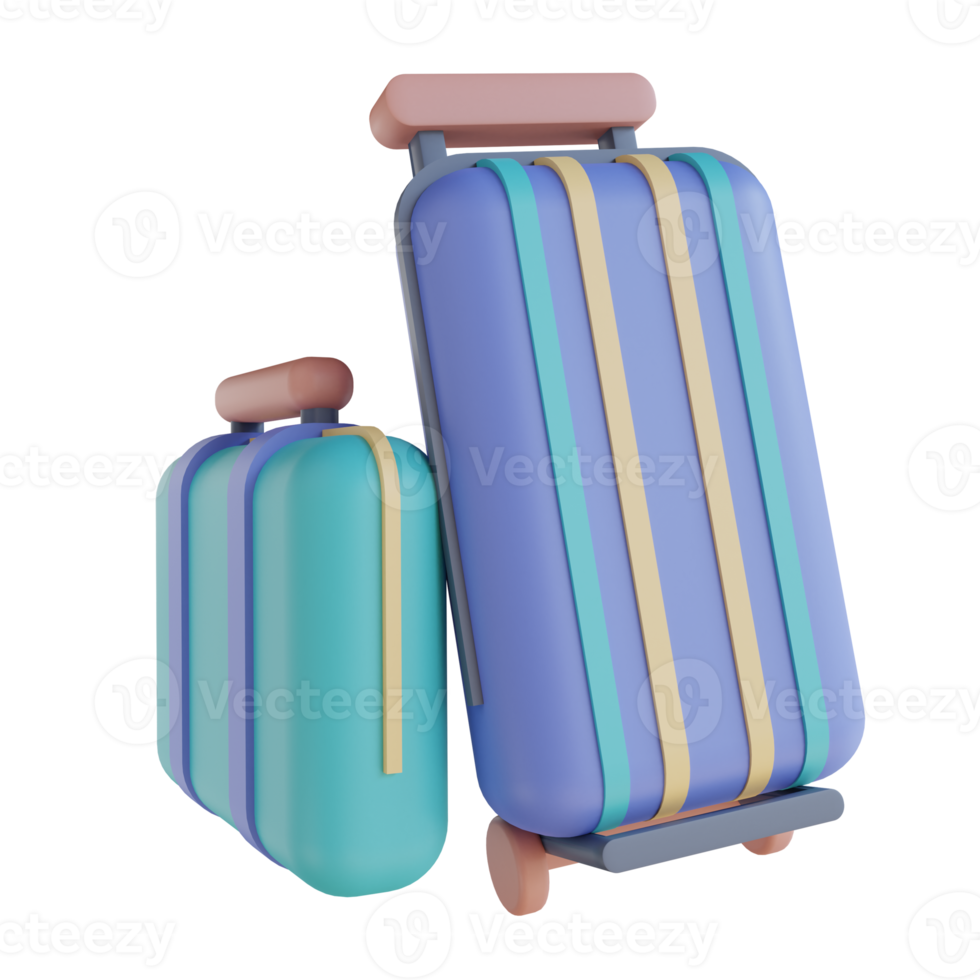 3D illustration clothes suitcase png