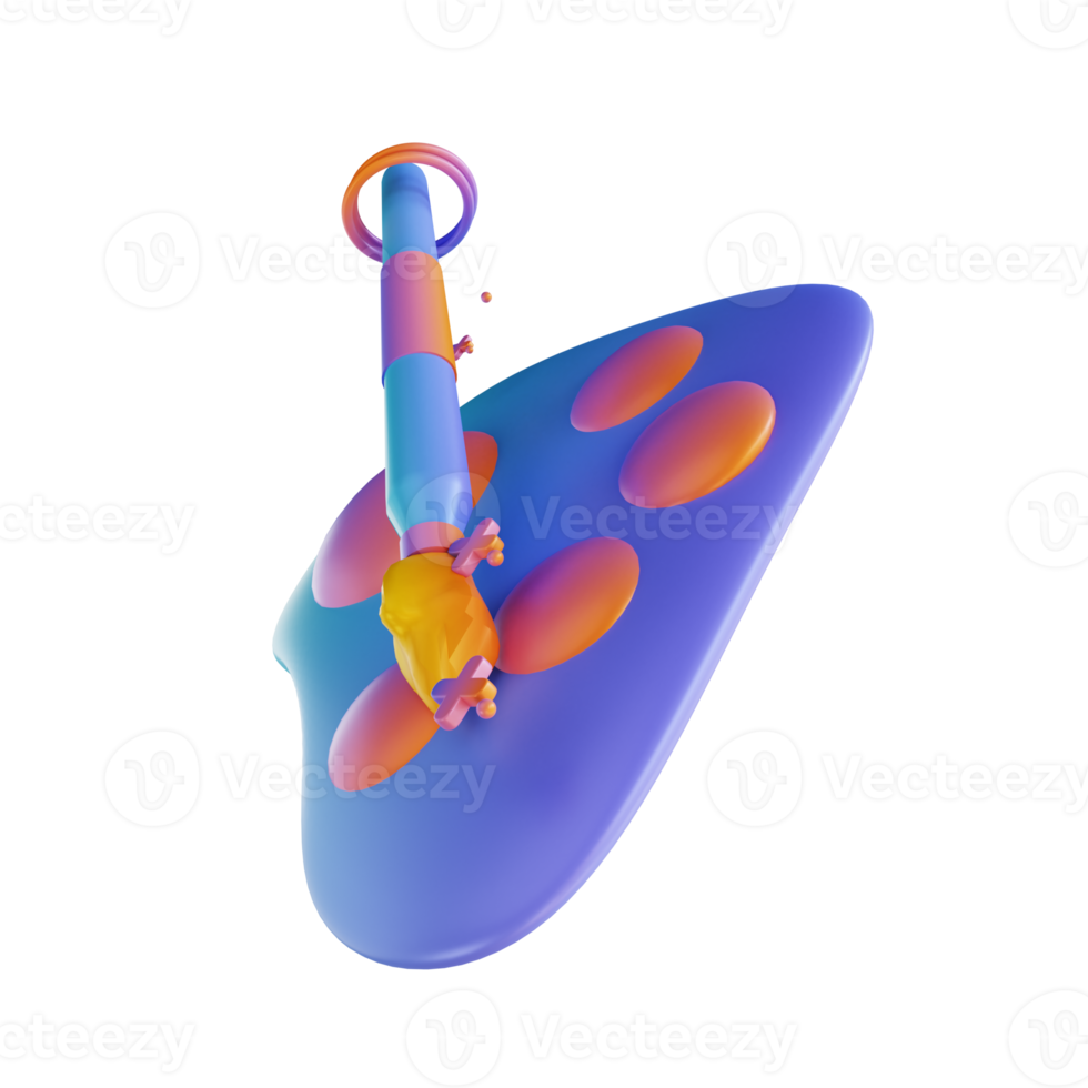 3D illustration colorful color palette png