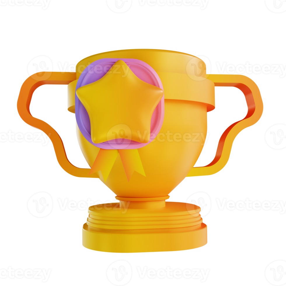 3D illustration colorful trophies png