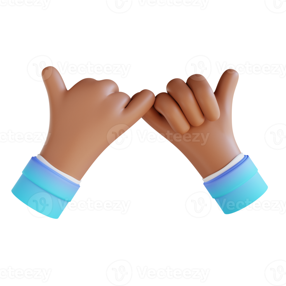 3D illustration showing promise hand gestures png