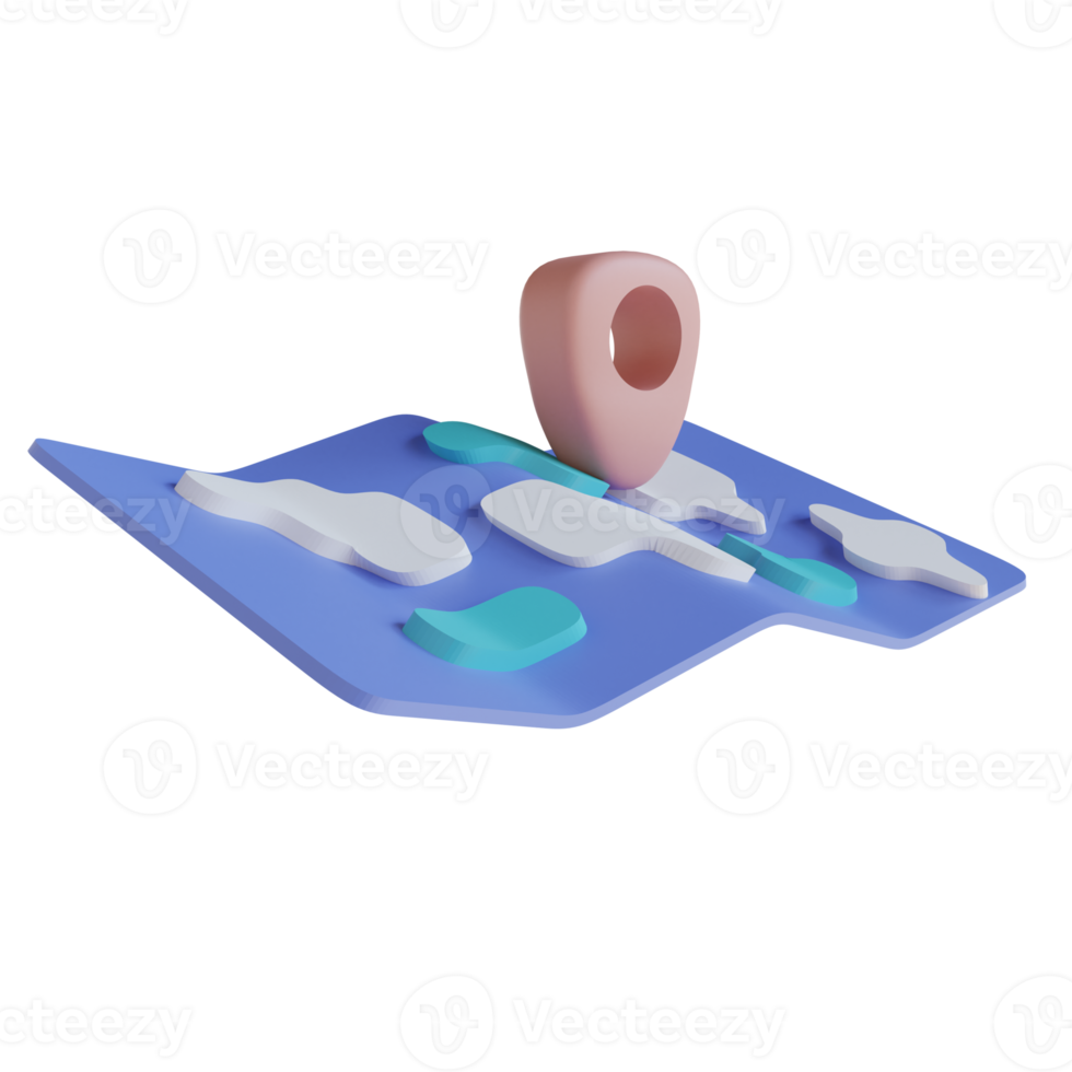 3D illustration travel map png