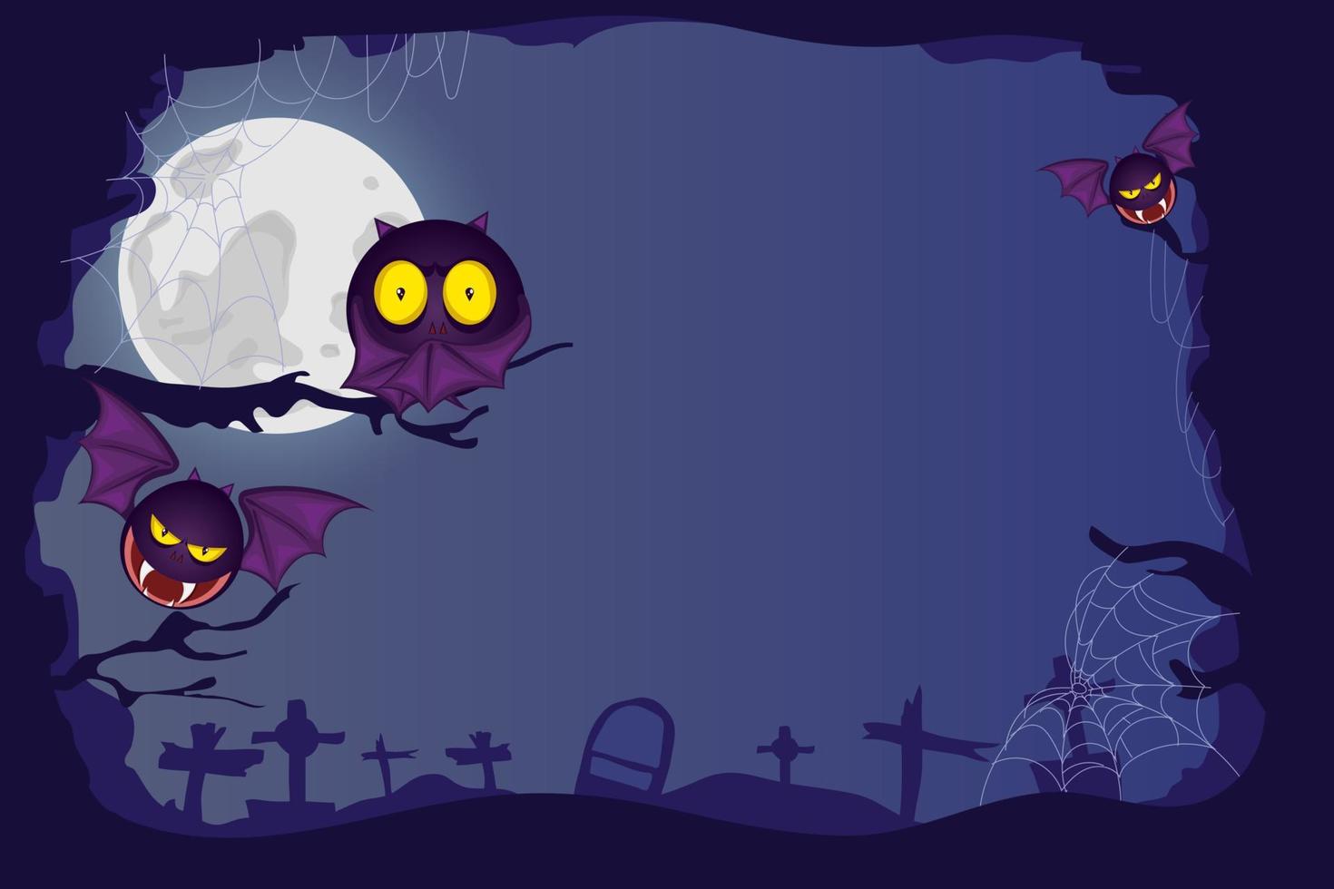 happy halloween with creepy bats background vector