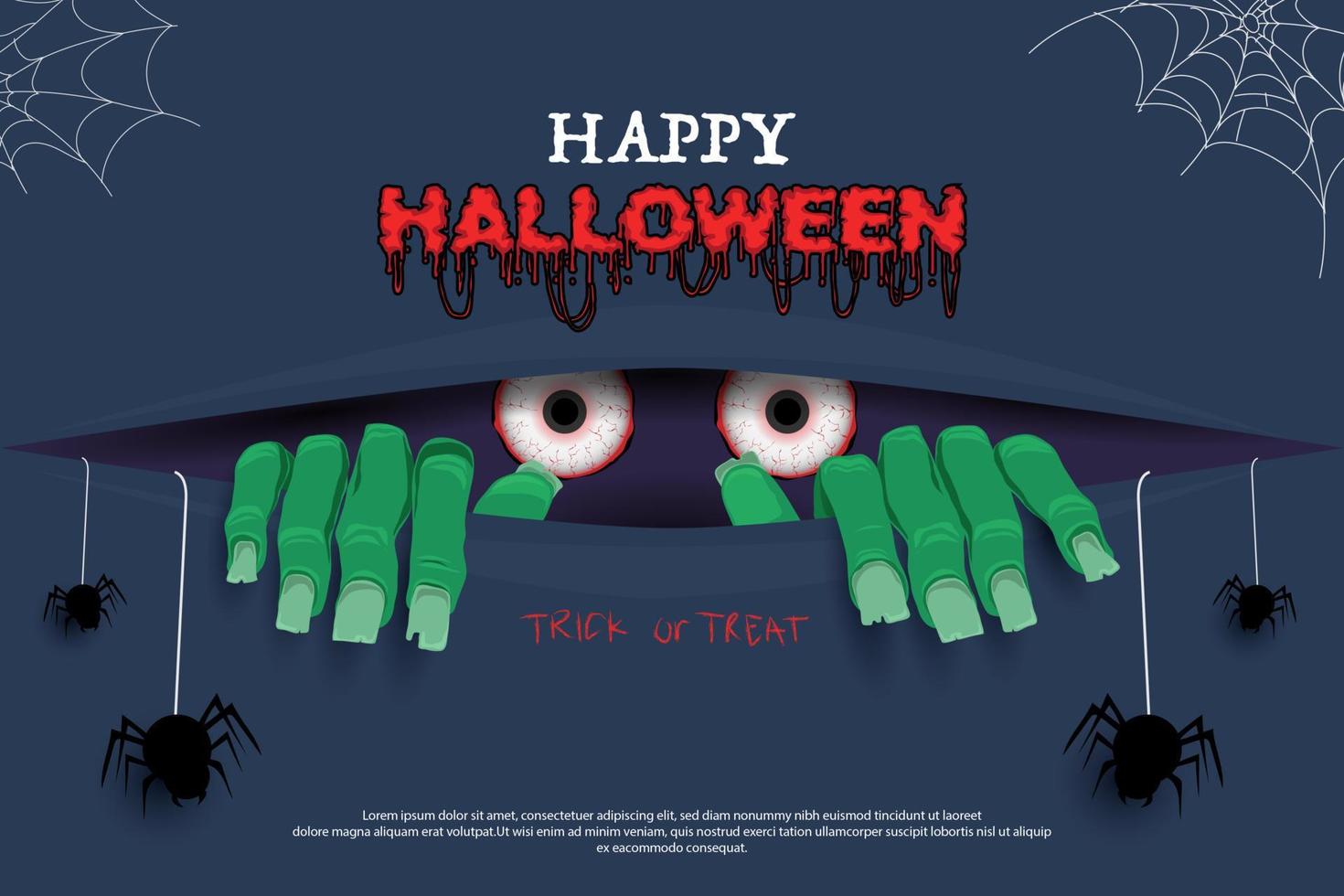 happy Halloween. creepy zombie illustration vector