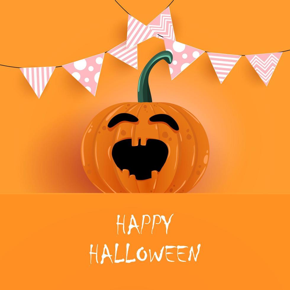 happy Halloween. orange pumpkin with funny characters vector