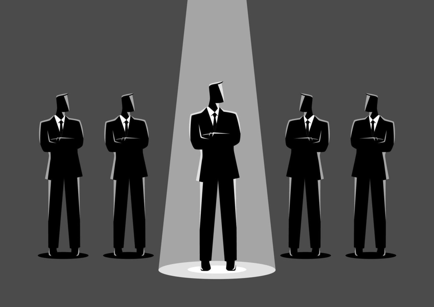 Businessman being spotlighted vector