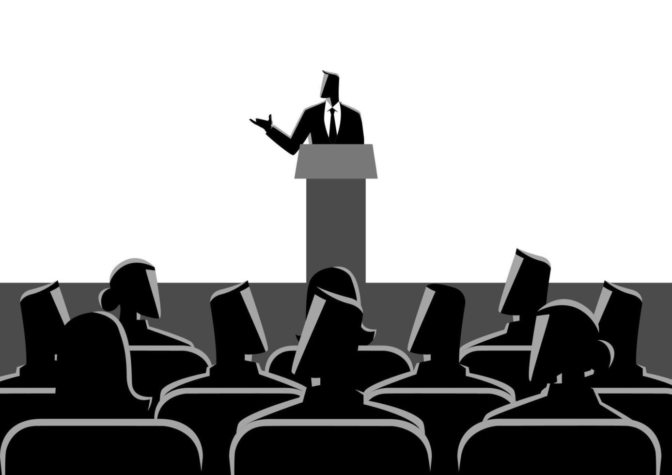 Man Giving A Speech On Stage vector