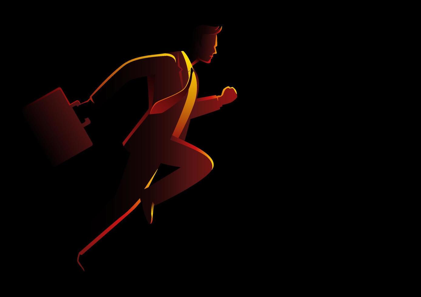 Businessman running with briefcase vector