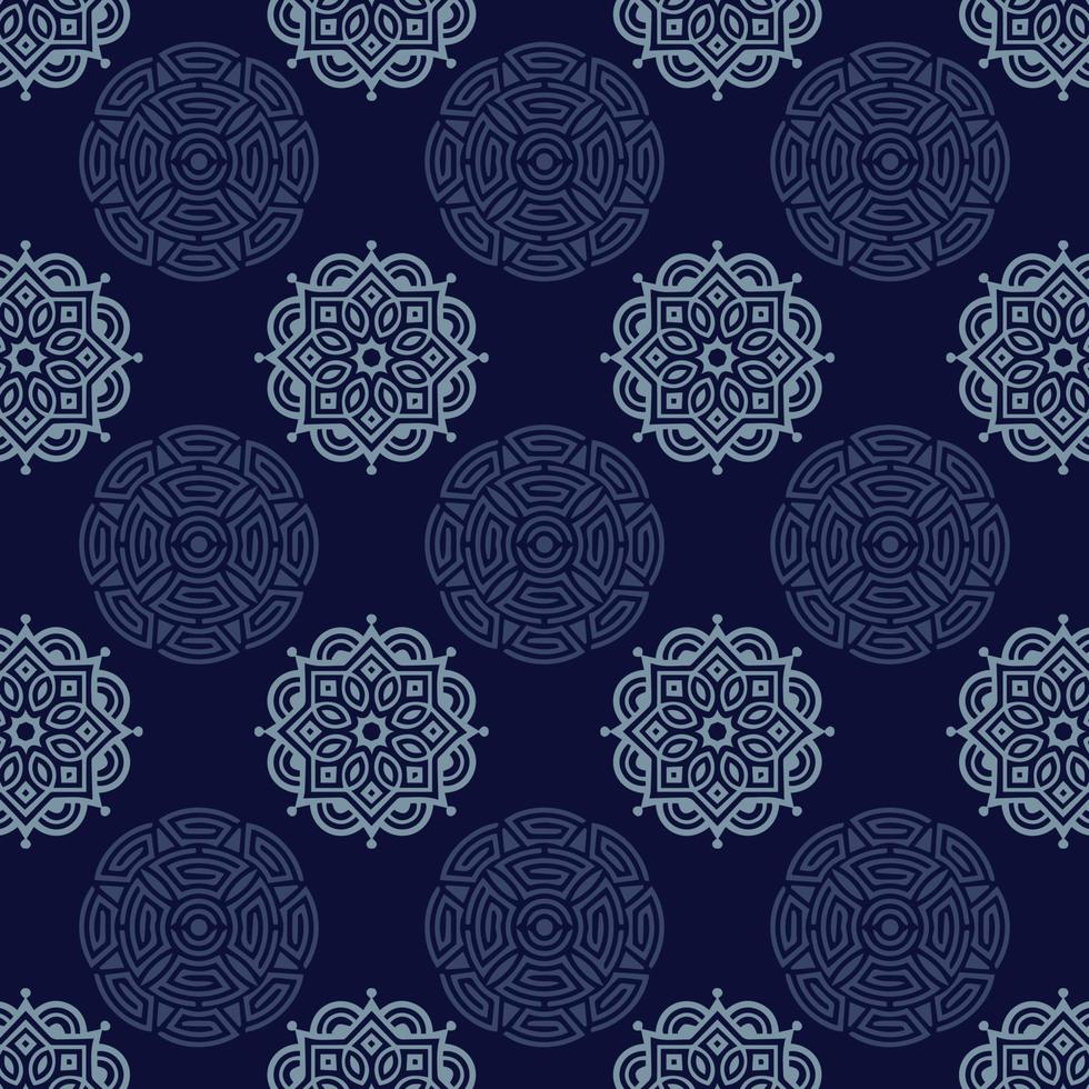 Seamless Mandala Textile Pattern Design Vector Illustration