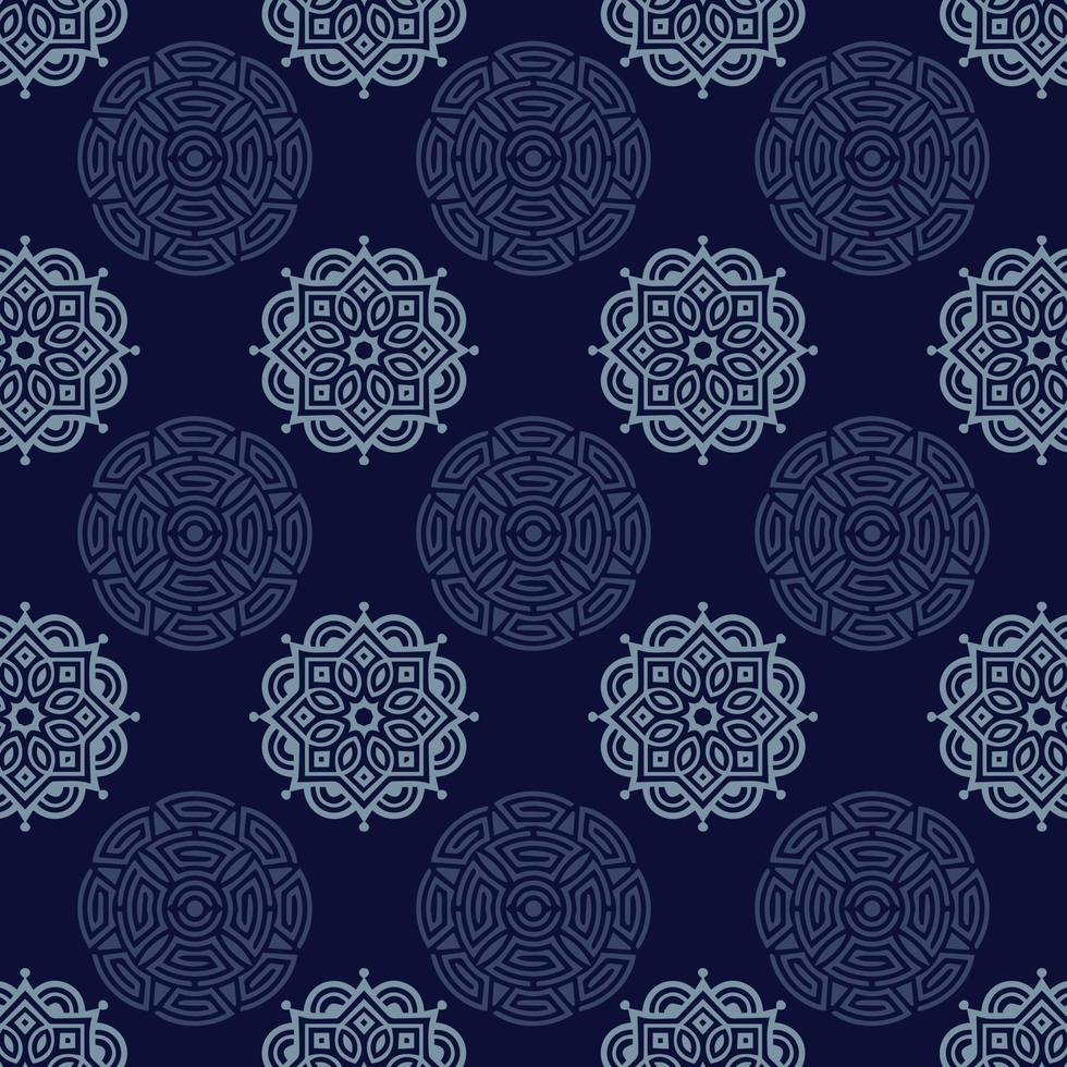 Seamless Mandala Textile Pattern Design Vector Illustration