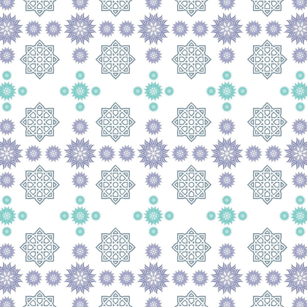 Seamless Mandala Fabric Pattern Design White Background vector