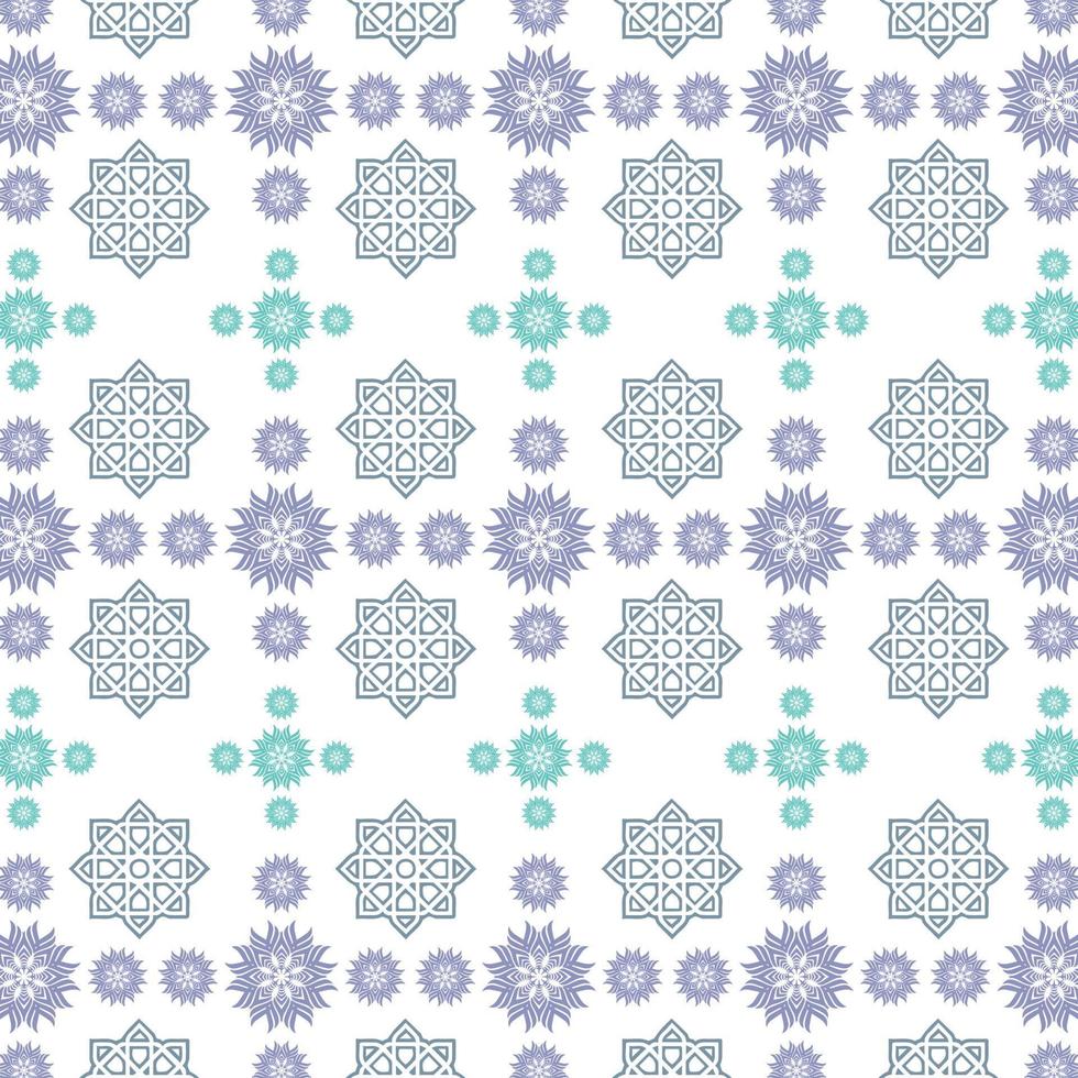 Seamless Mandala Fabric Pattern Design White Background vector