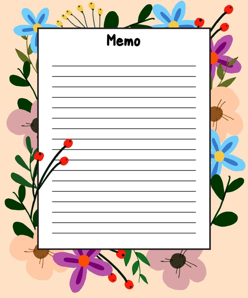 A Flower Memo vector