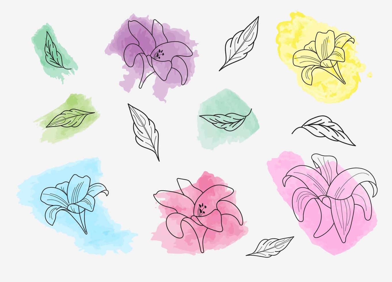 A flowers elements vector