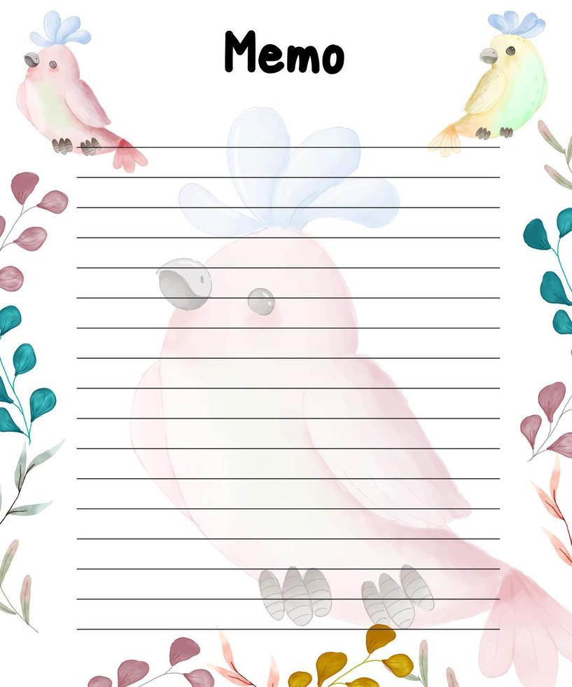 A birds memo vector