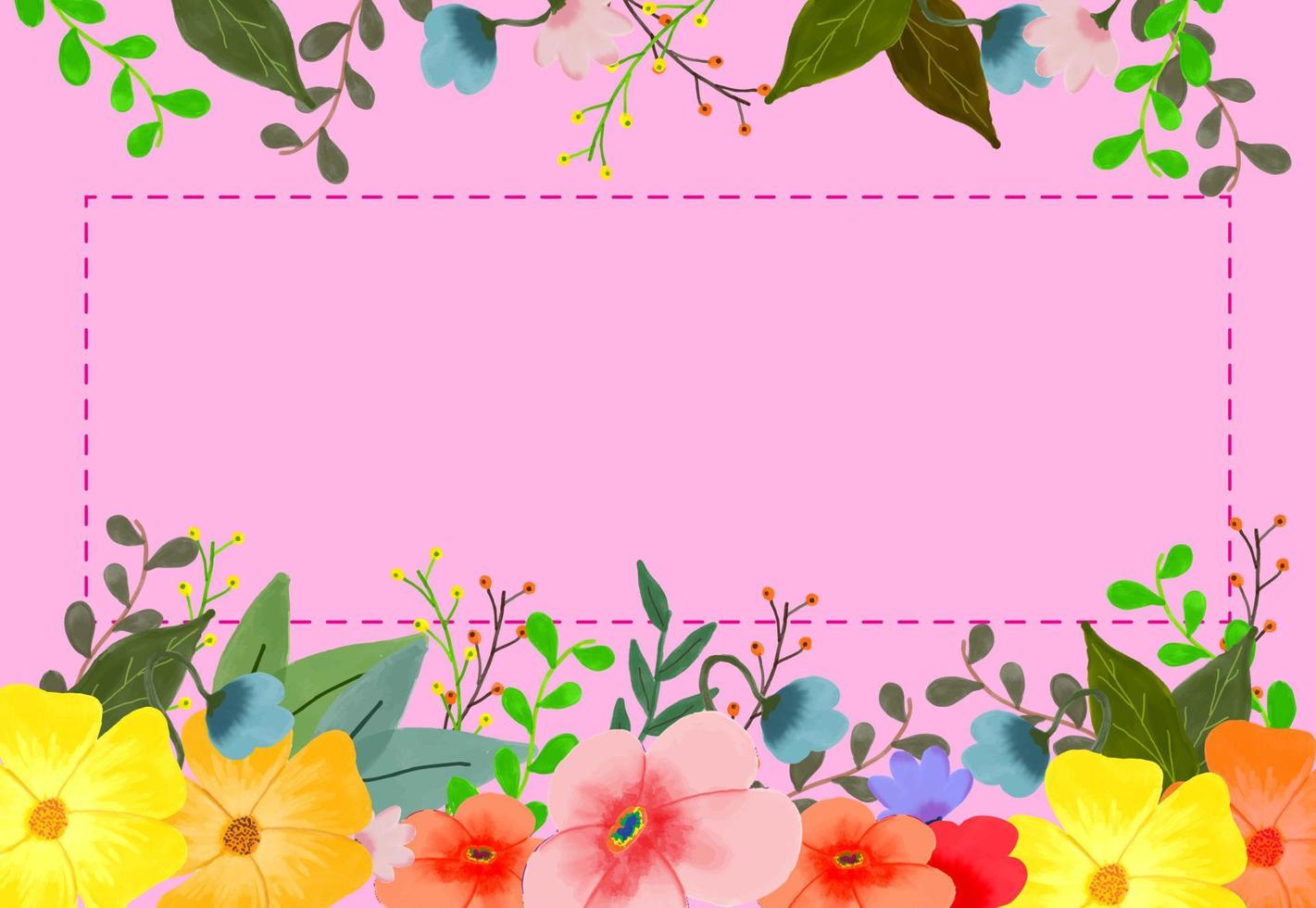 the pink floral background vector