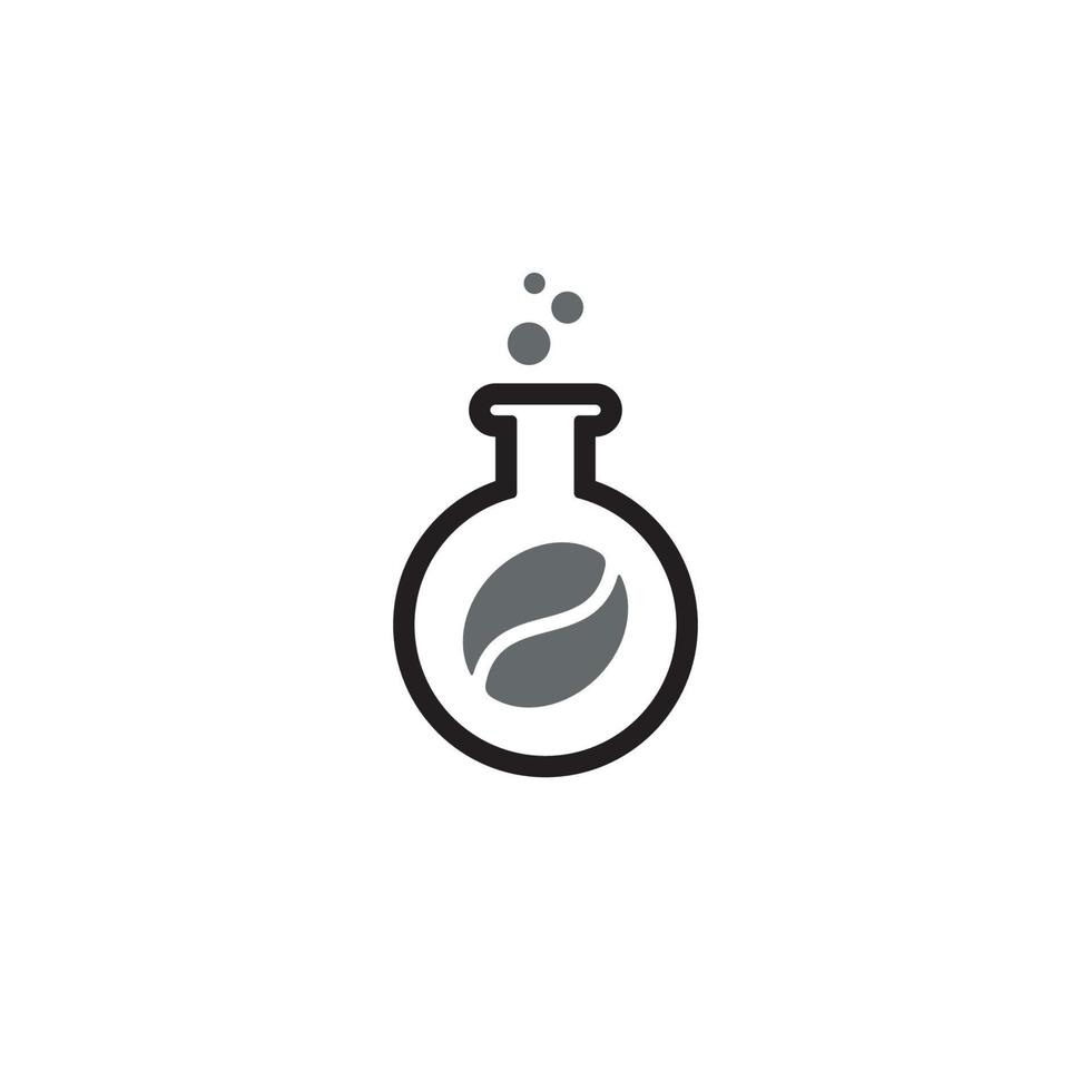 Lab Bottle and Coffee logo or icon design vector