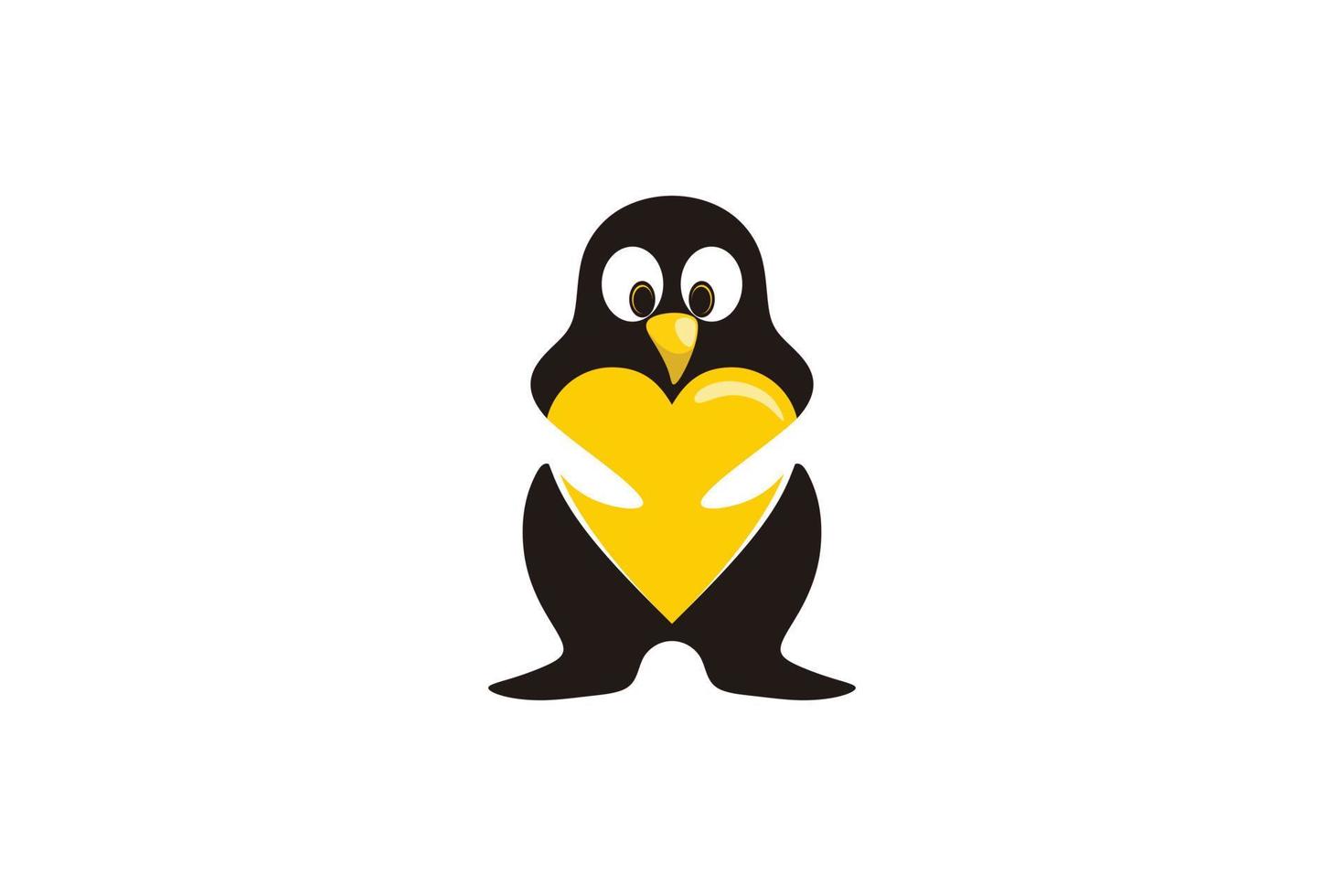 inspiración de diseño de logo de pingüino con globo vector