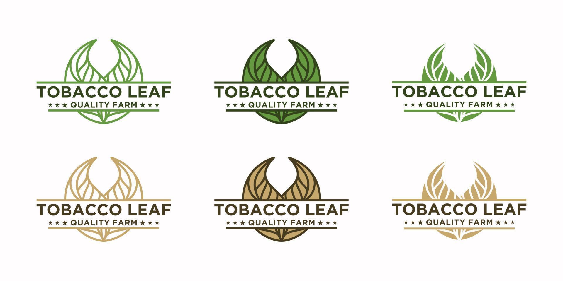 logotipo de hoja de tabaco vintage, referencia de logotipo para granja de tabaco vector