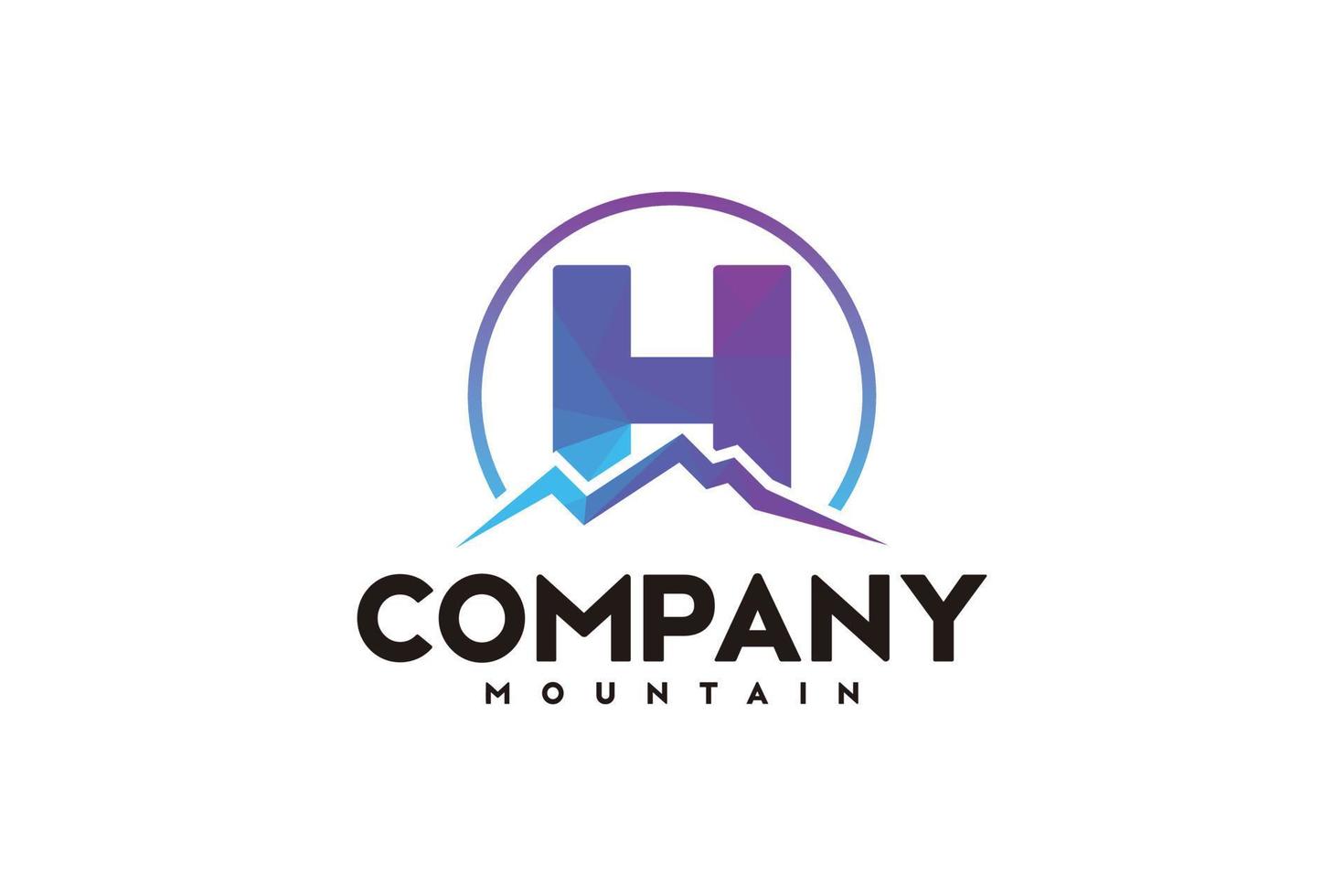 logo H ,initial  design inspiration with mountain logo vector