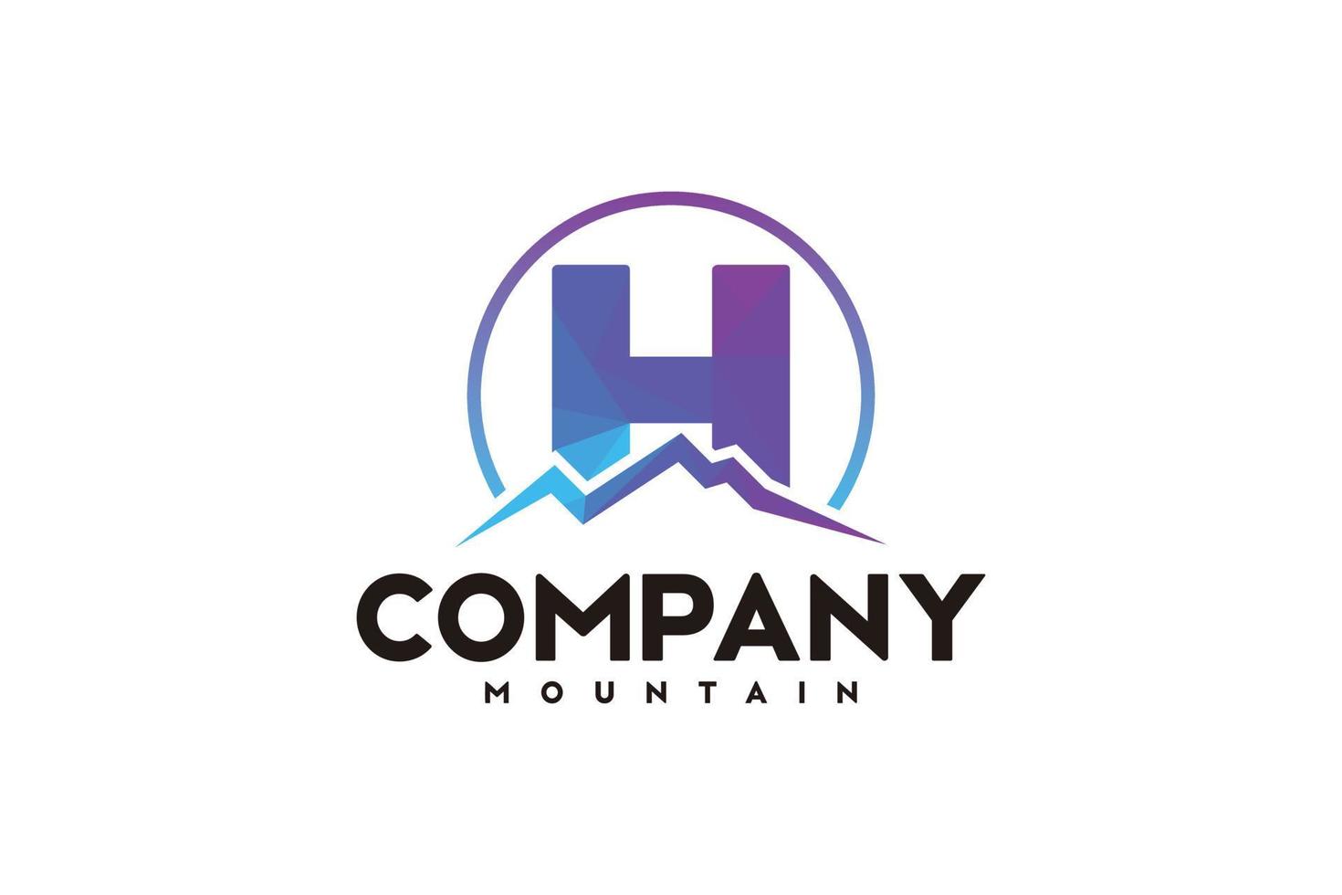 logo h, inspiración de diseño inicial con logo de montaña vector