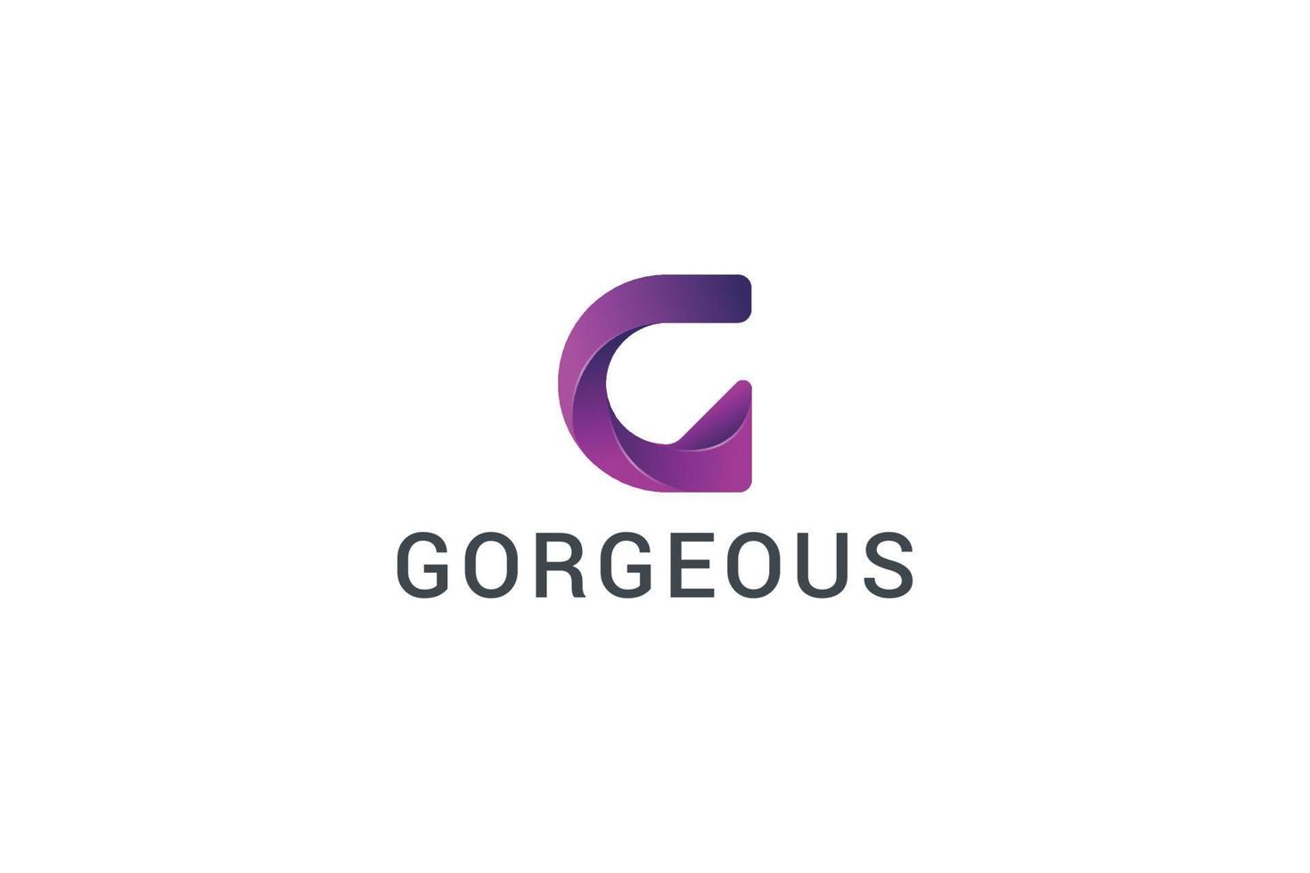 Letter G 3d pink colour simple modern logo vector