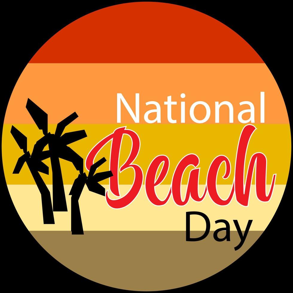 National Beach Day Sign vector