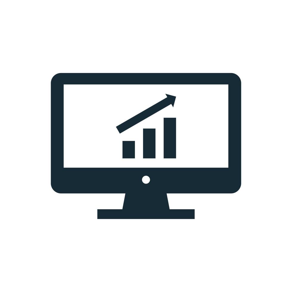 Monitor, LCD, LED Finance Diagram Icon Design Template Elements vector