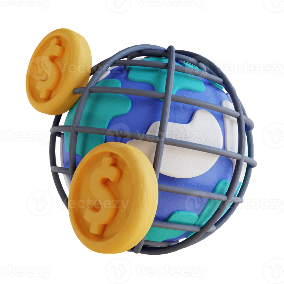 3d illustrazione globale i soldi png