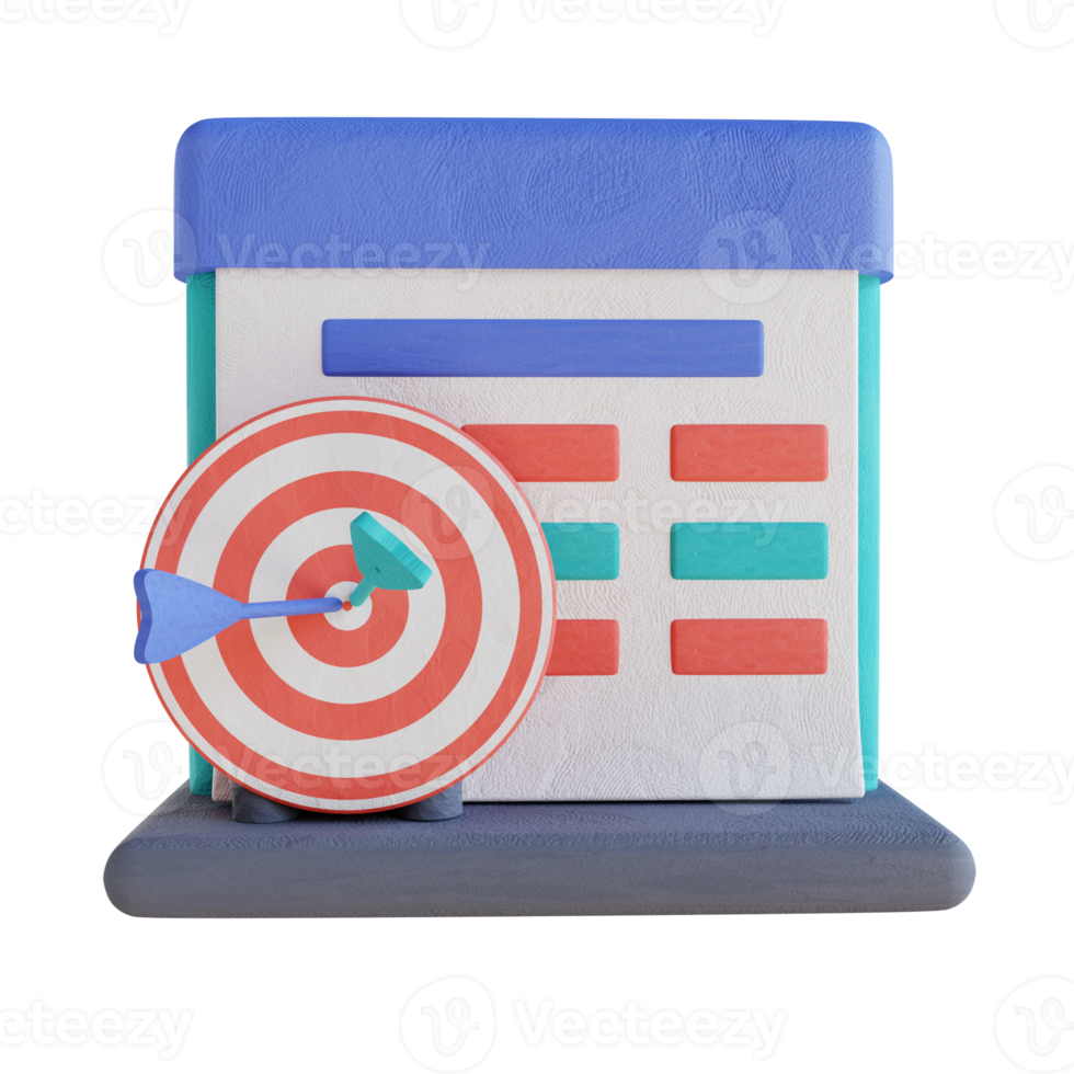 3D illustration target and calendar png