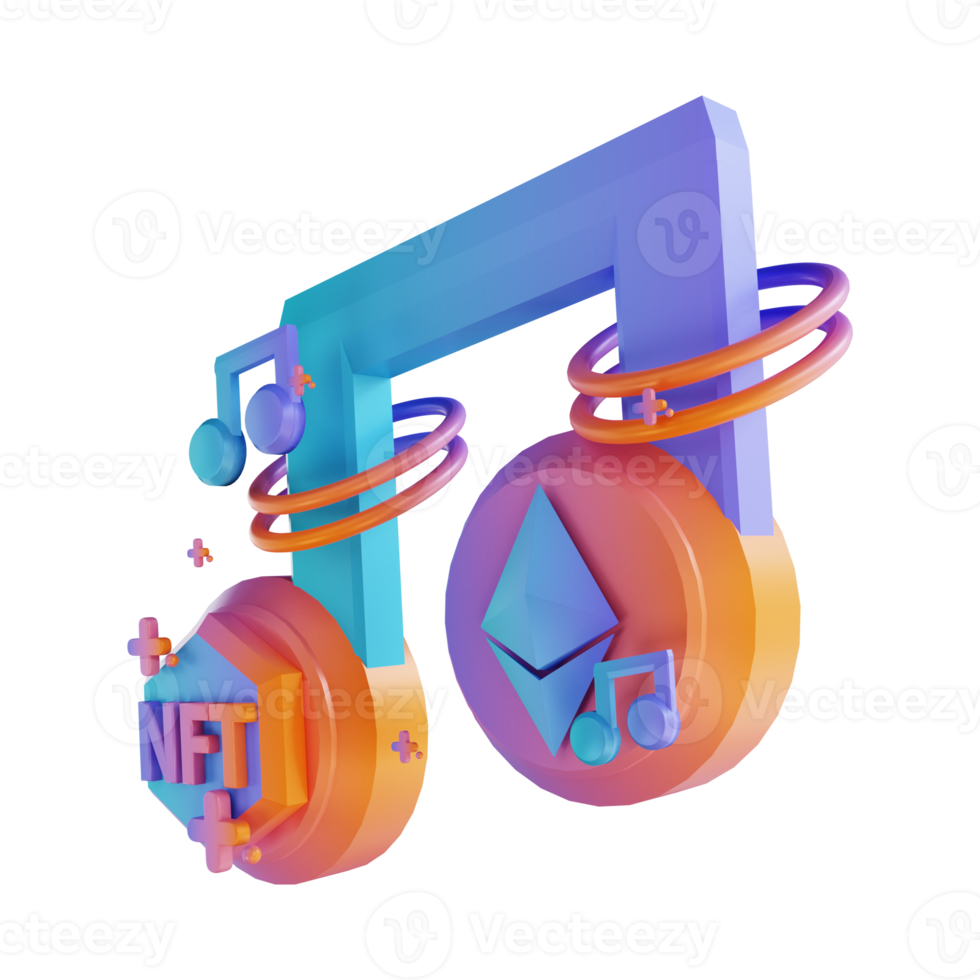 3D illustration NFT music png