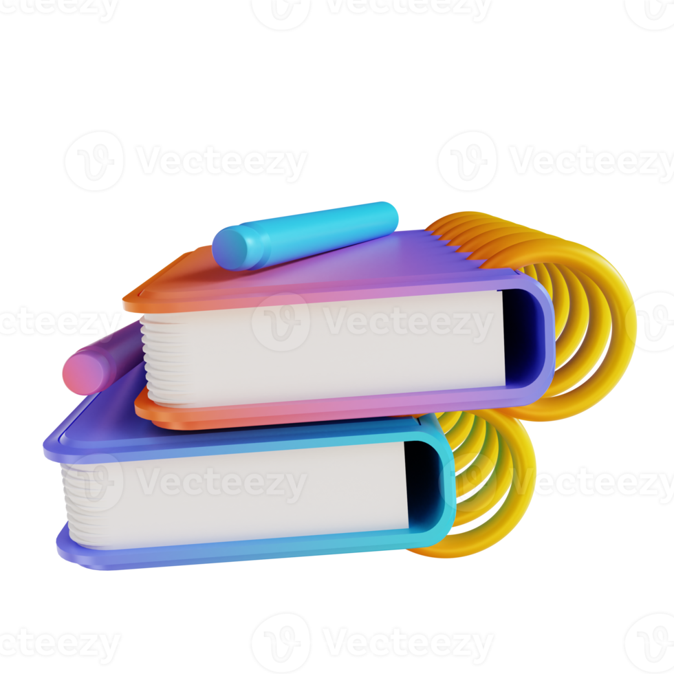3D illustration notebook and pencil png