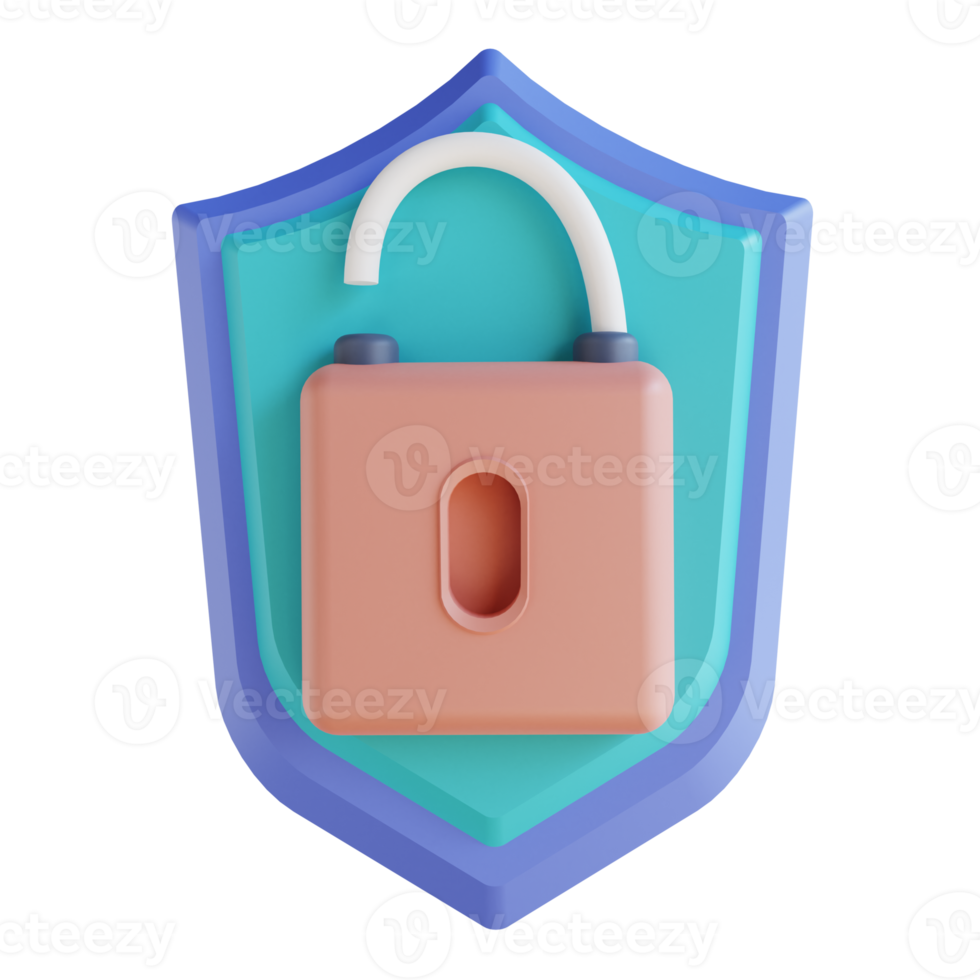 3D illustration security unlock png