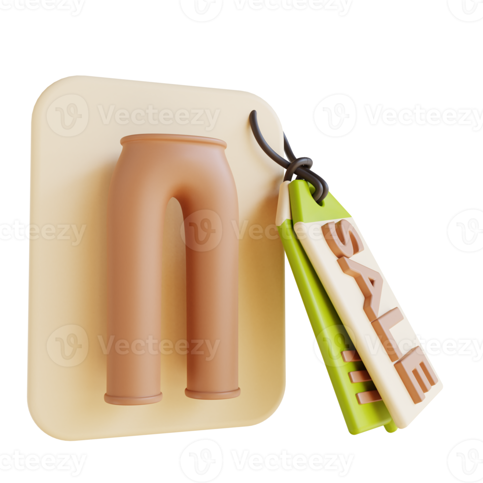 3D illustration selling pants png