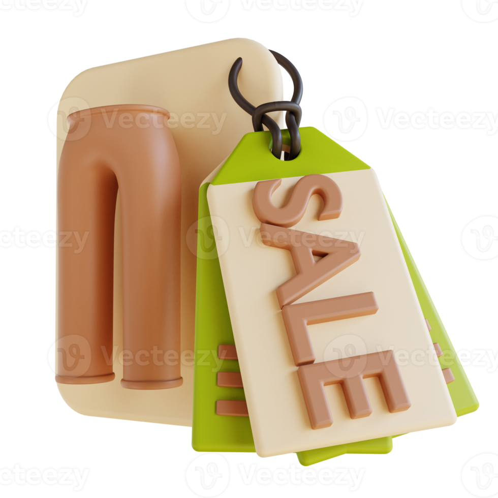 3D illustration selling pants png