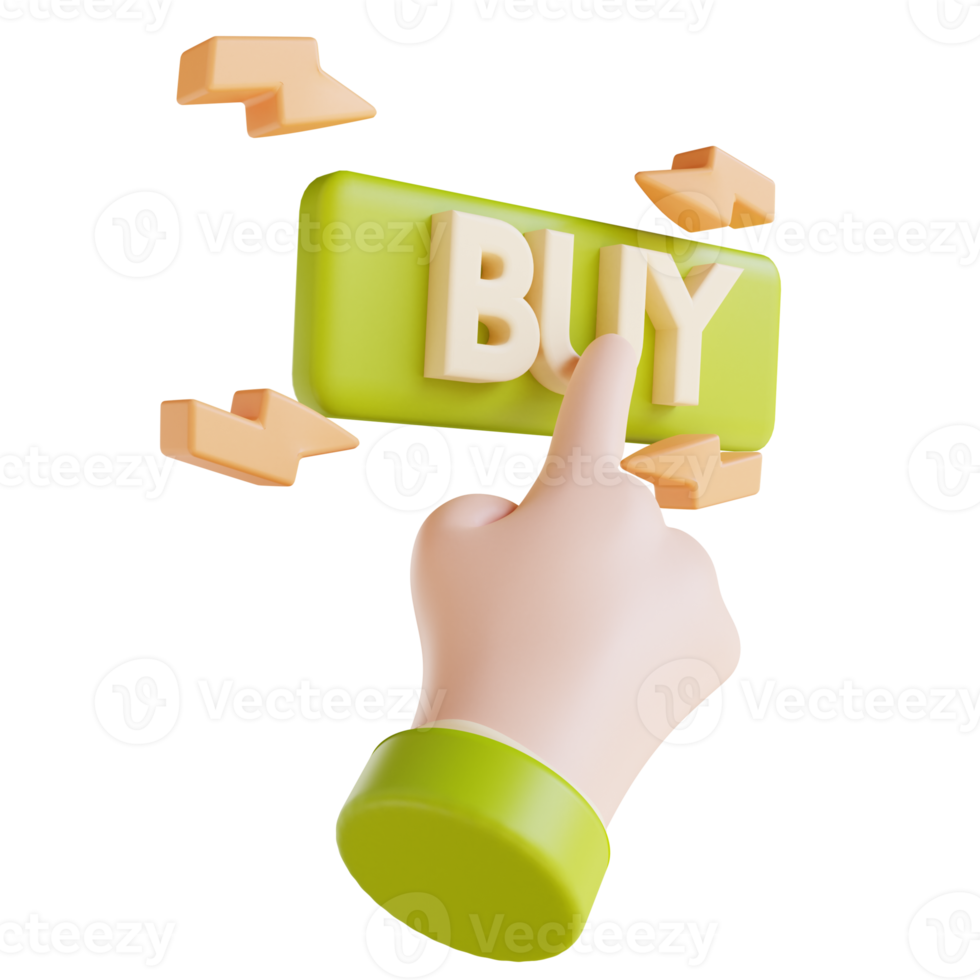 3D illustration hand and click buy png