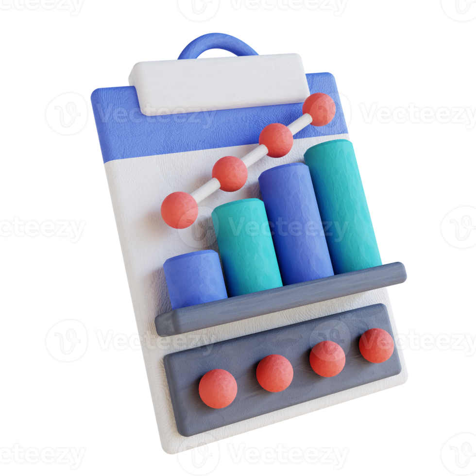 3D illustration chart portfolio png