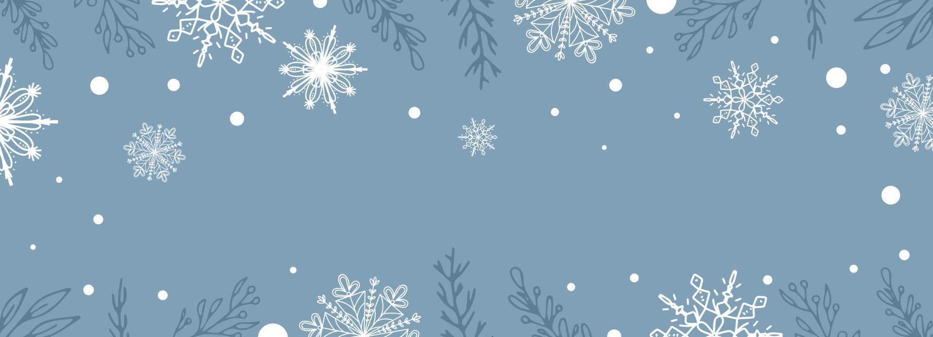 Beautiful set of white botanical elements Christmas tree, berries for winter design. Collection of Christmas New Year elements. Frozen silhouettes of crystal twigs on a blue background. vector