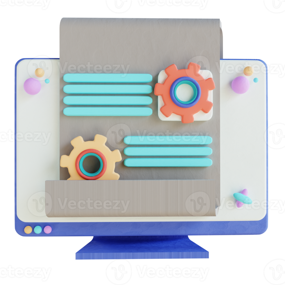 3D illustration data management png
