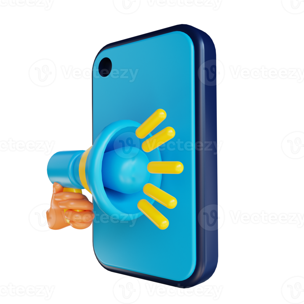 3D illustration mobile marketing suitable for marketing png
