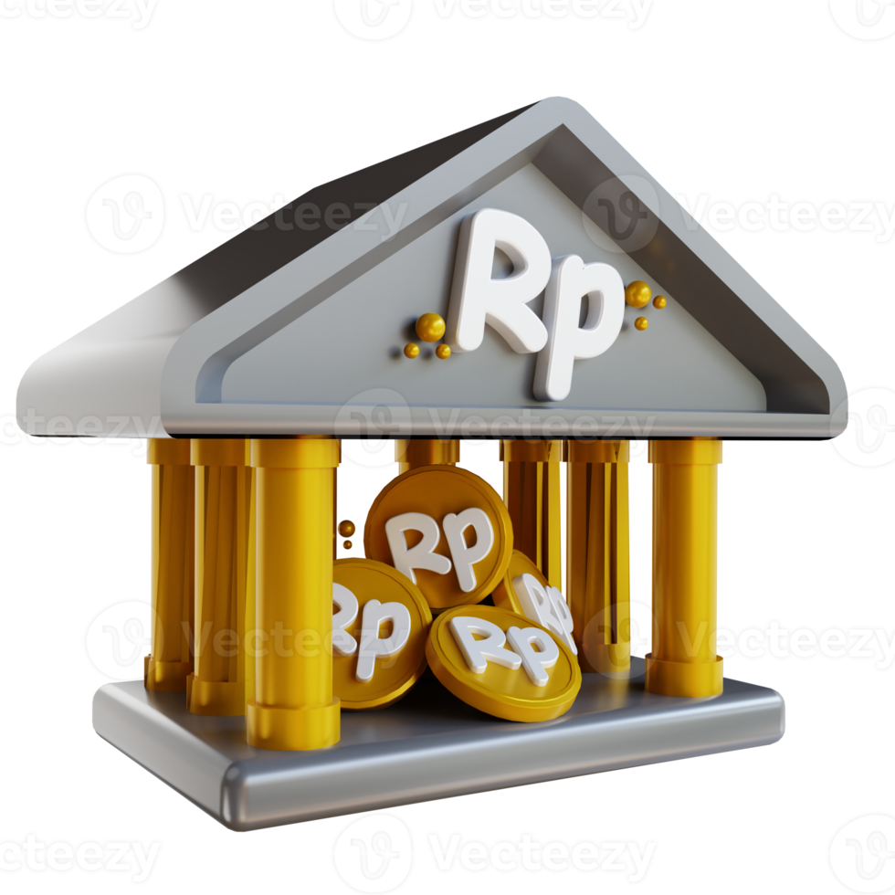 3D illustration Indonesian coin bank png