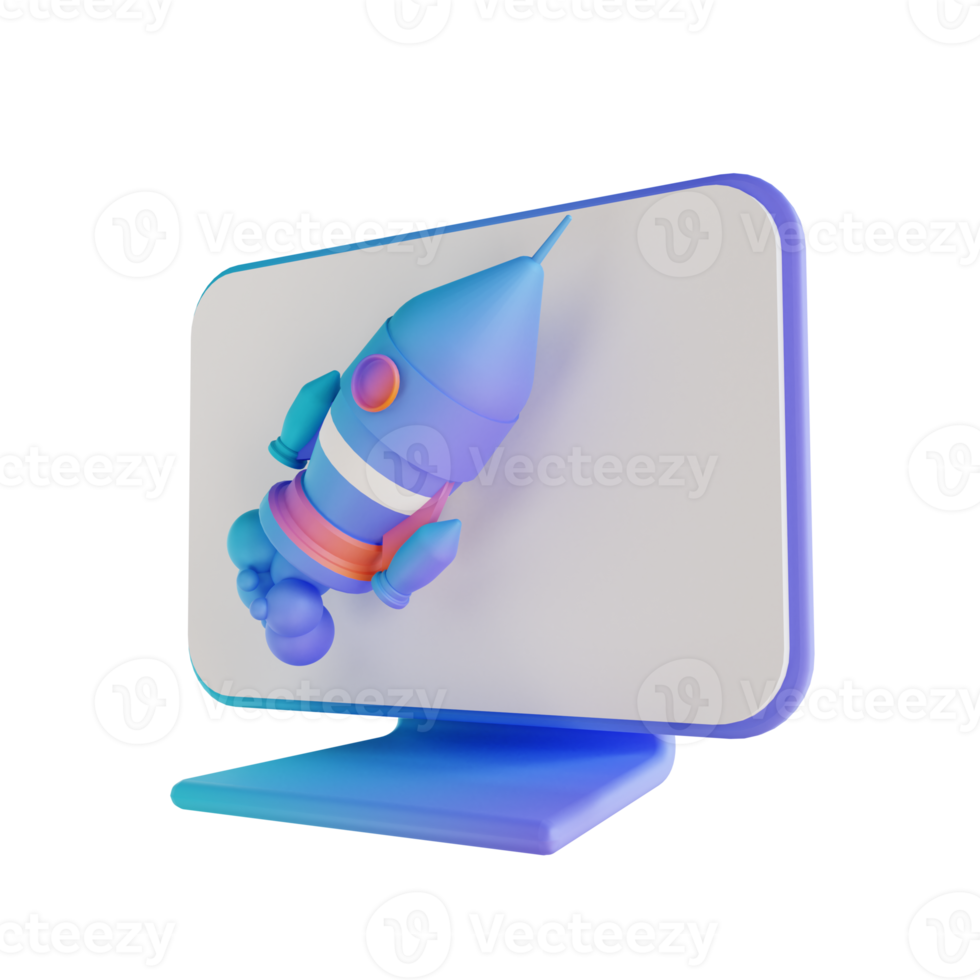 3D illustration beginner monitoring png