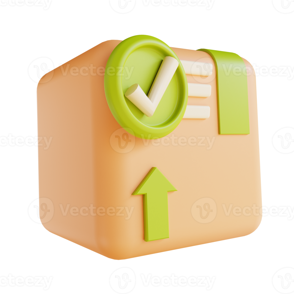 3D illustration check package packing png