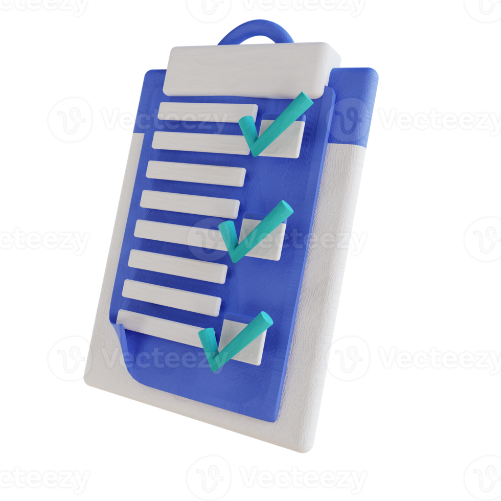 3D illustration to do list png