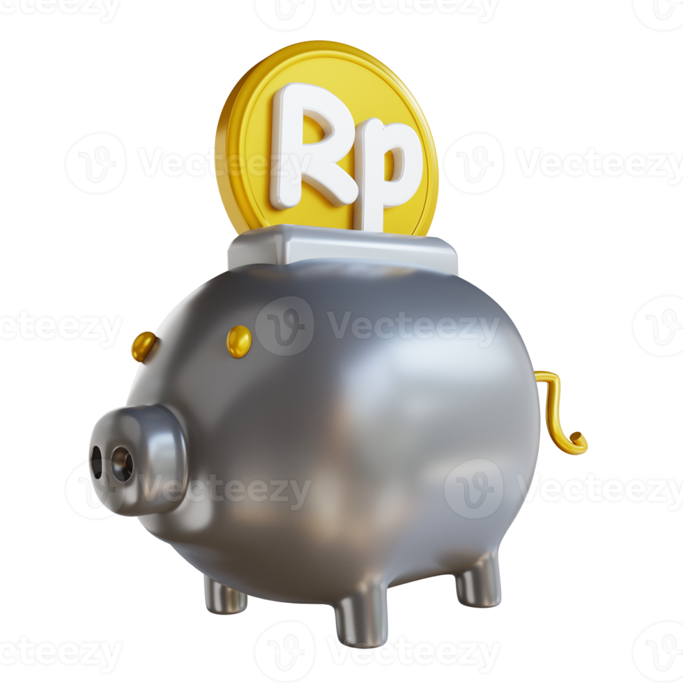 3D illustration piggy bank png