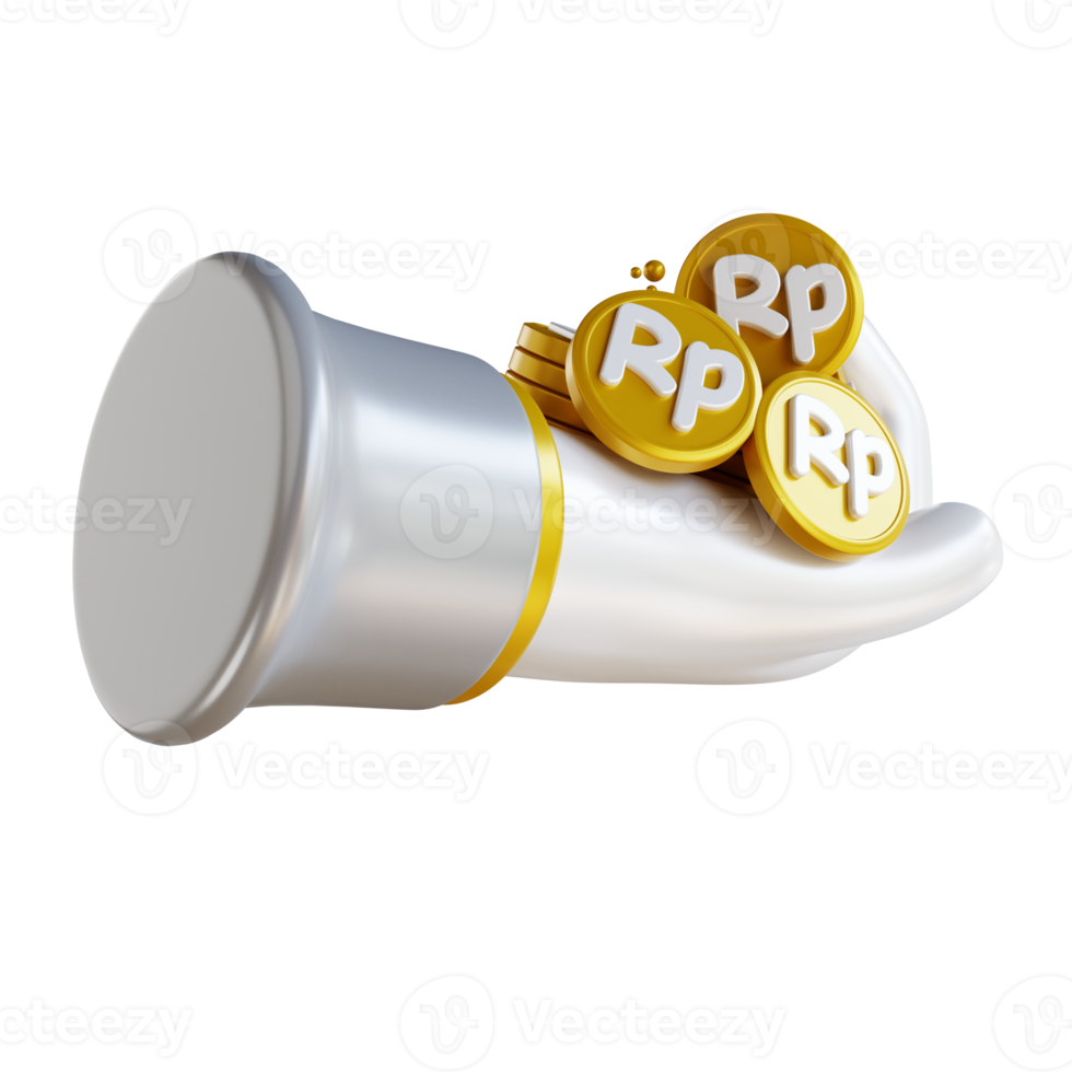 3D illustration hand holding money png